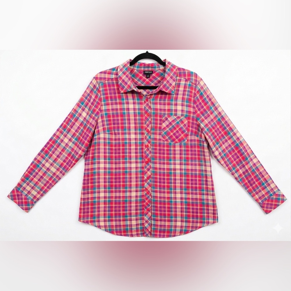 Torrid $50 Multi-Color Plaid Milly Shirt Size 1 (14/16/1X) like new